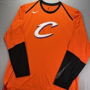 Nike Cleveland Cavaliers Shirt Mens XL Orange Long Sleeve